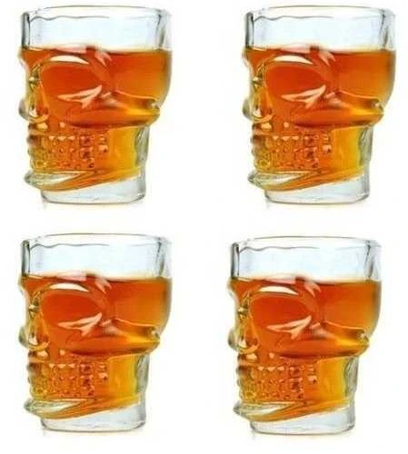 „Kaukolės“ stiklinės – 4 vnt. rinkinys