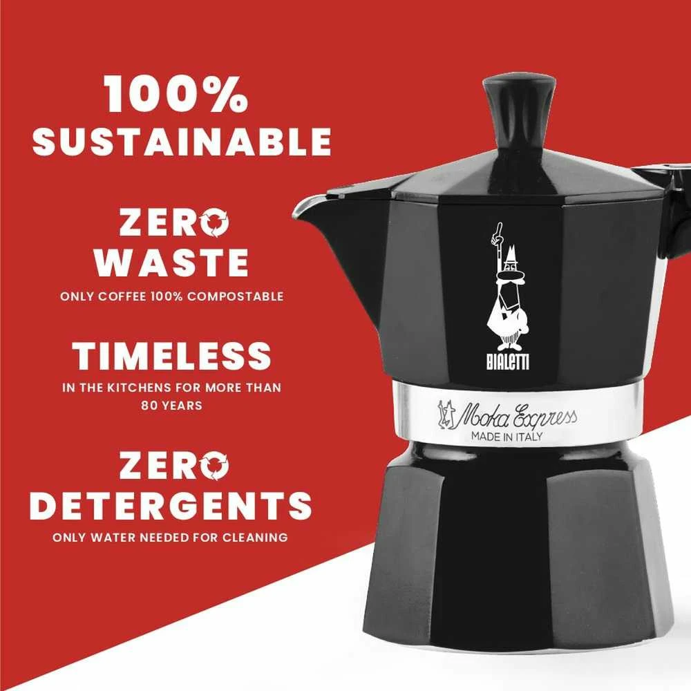 Moka kavinukas Bialetti Moka Express Juodas 3 cups