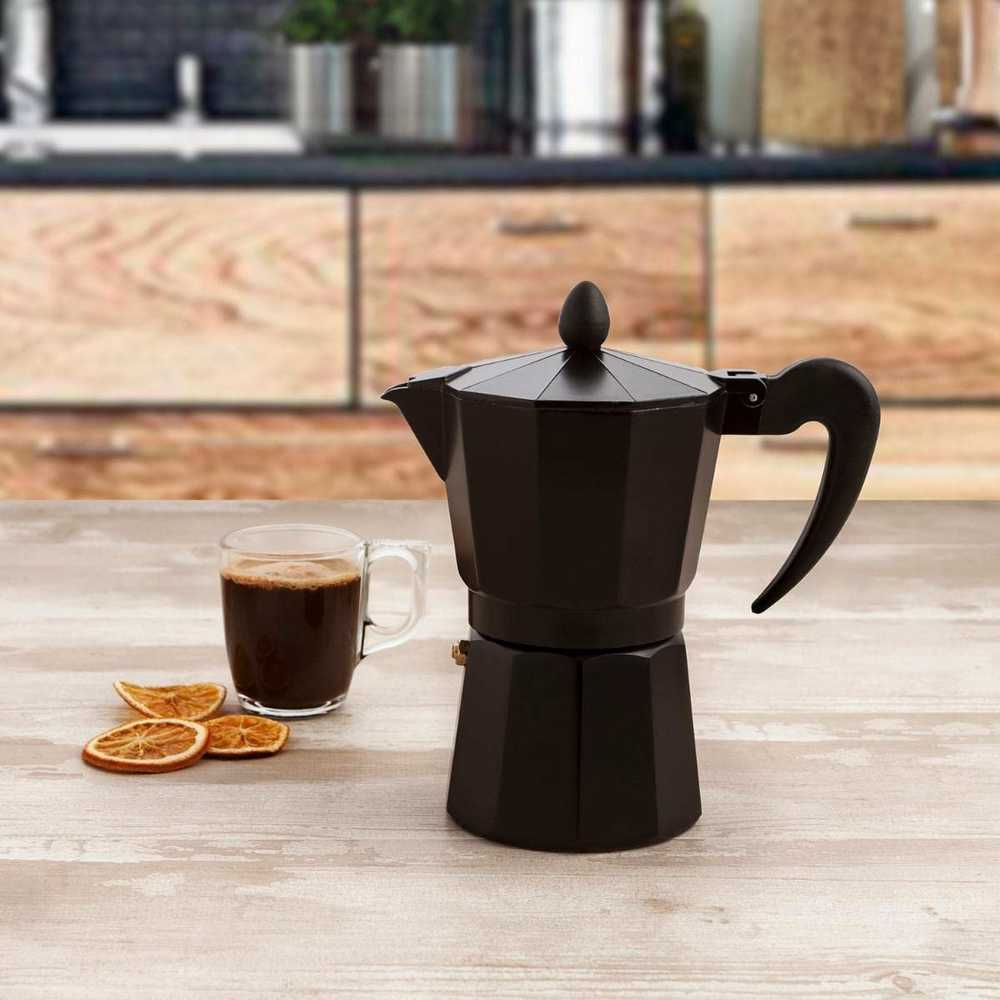 Verk Kavinukas Moka 600 ml, 12 puodelių, juodas blizgus