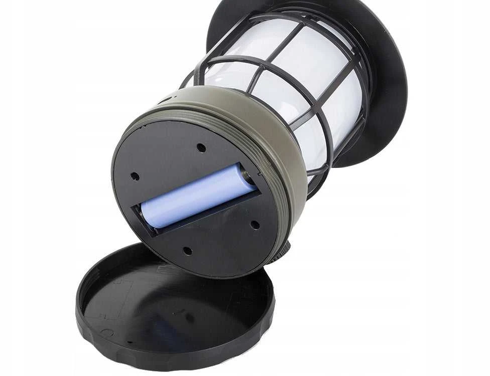 LED stovyklavimo lempa su akumuliatoriumi