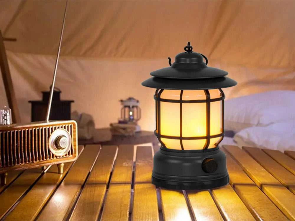 Kempingo lempa LED su akumuliatorium ir USB