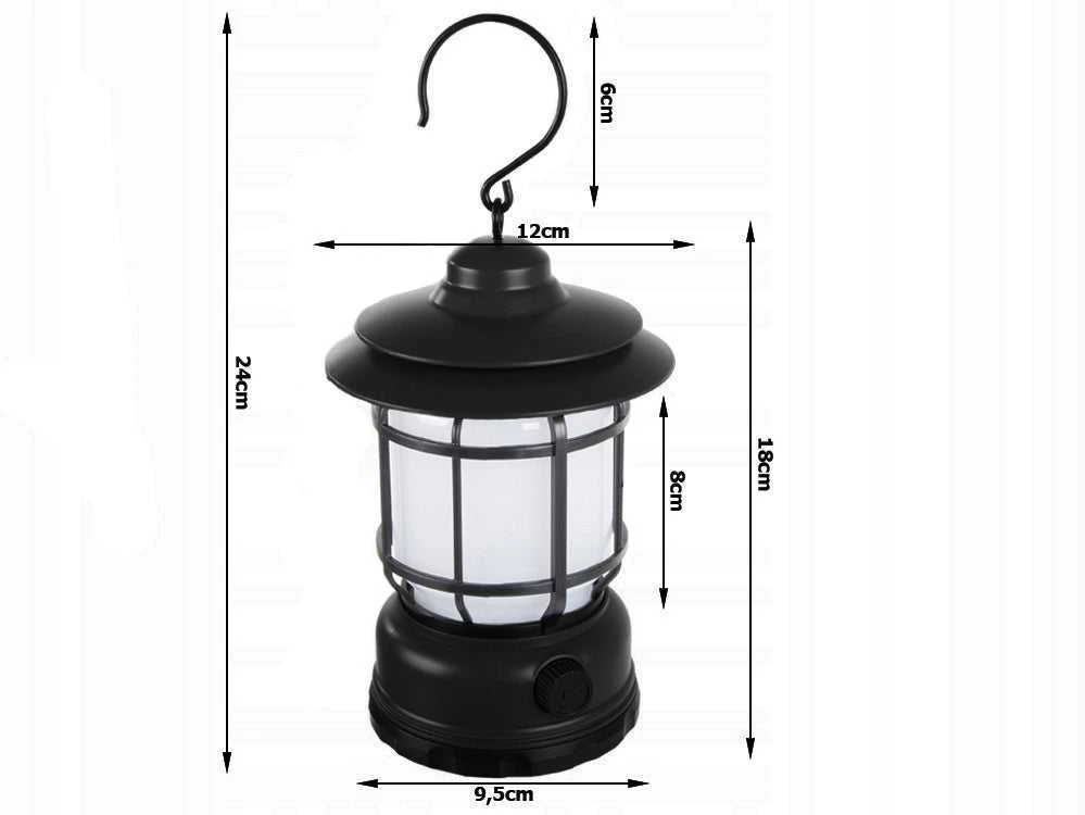Kempingo lempa LED su akumuliatorium ir USB