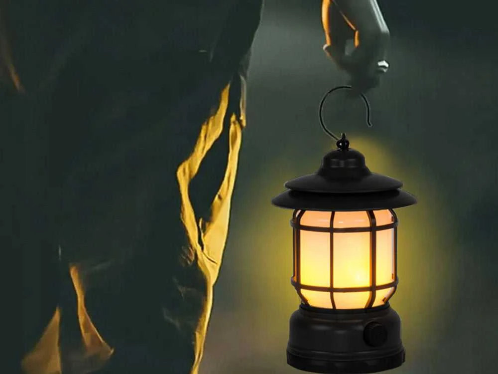 Kempingo lempa LED su akumuliatorium ir USB