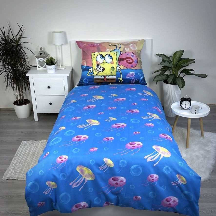 Patalynė dziecięca 140x200 Sponge Bob party poszewka 70x90