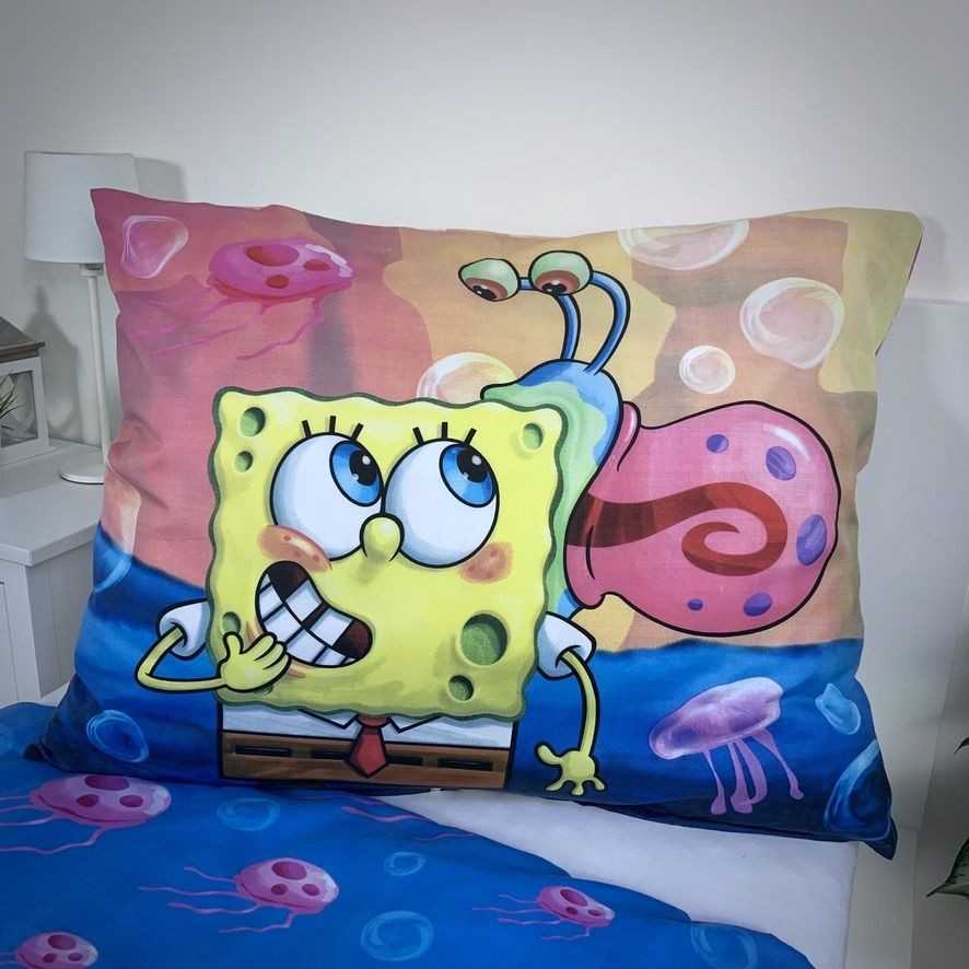 Patalynė dziecięca 140x200 Sponge Bob party poszewka 70x90
