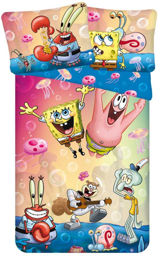 Patalynė dziecięca 140x200 Sponge Bob party poszewka 70x90