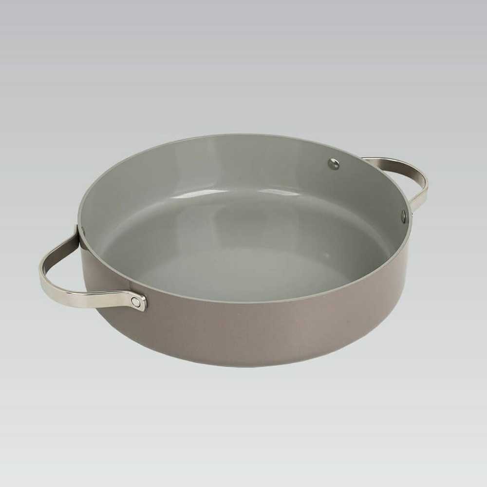 Puodas shallow su dangčiu MAESTRO MR-4009 (MR-4009-28S) 28 cm 3.9 l Pilkas
