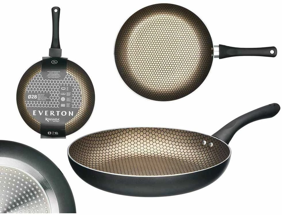 Keptuvė nelimpančiu dugnu Kinvara 12 Juoda Aliuminis Bakelitas 28 cm Indukcija