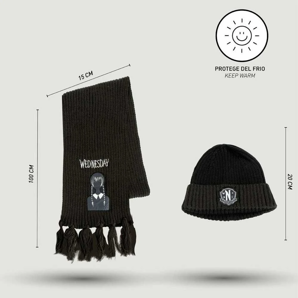 CERDÁ Wednesday beanie + scarf set