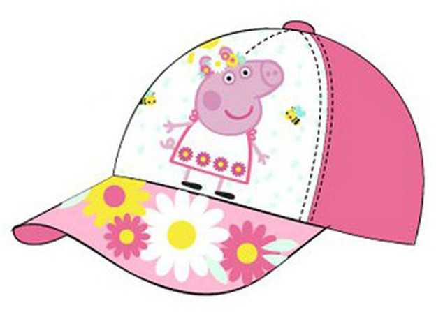 Kepurė Peppa Pig vaikiška beisbolo kepuraitė su gėlėmis ir rožinėmis spalvomis, 54 cm