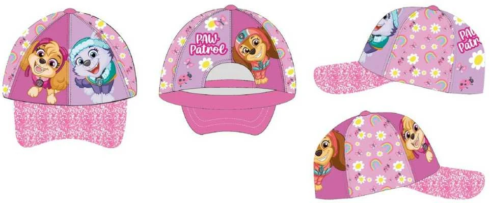 Kepurė Vaikiška beisbolo kepuraitė „Paw Patrol“ su gėlėmis ir vaivorykštėmis, 52 cm