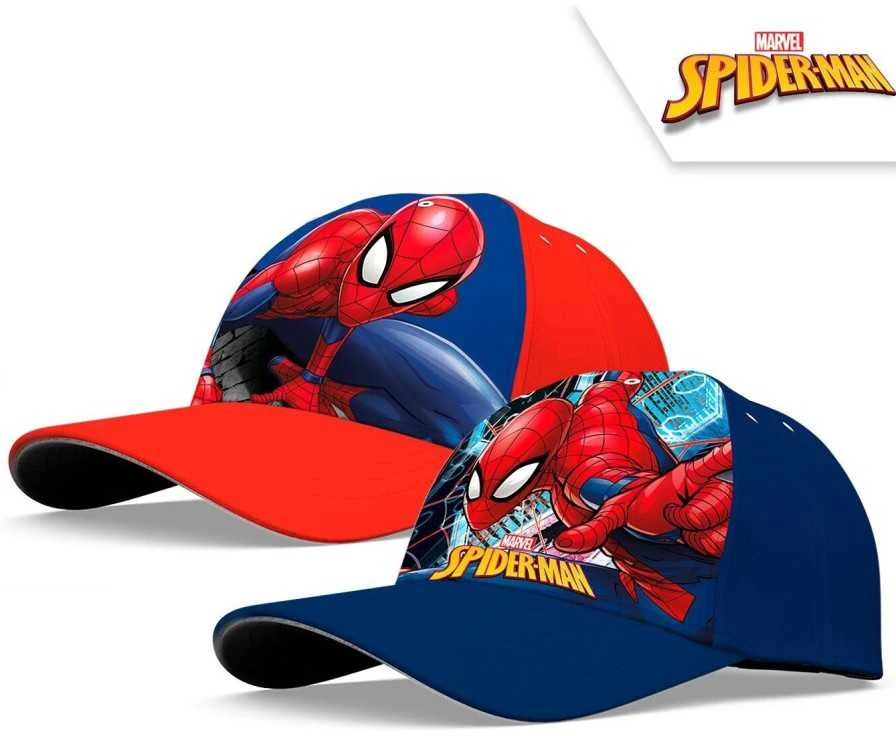 Spiderman Žmogus voras, kepurė su snapeliu, raudona