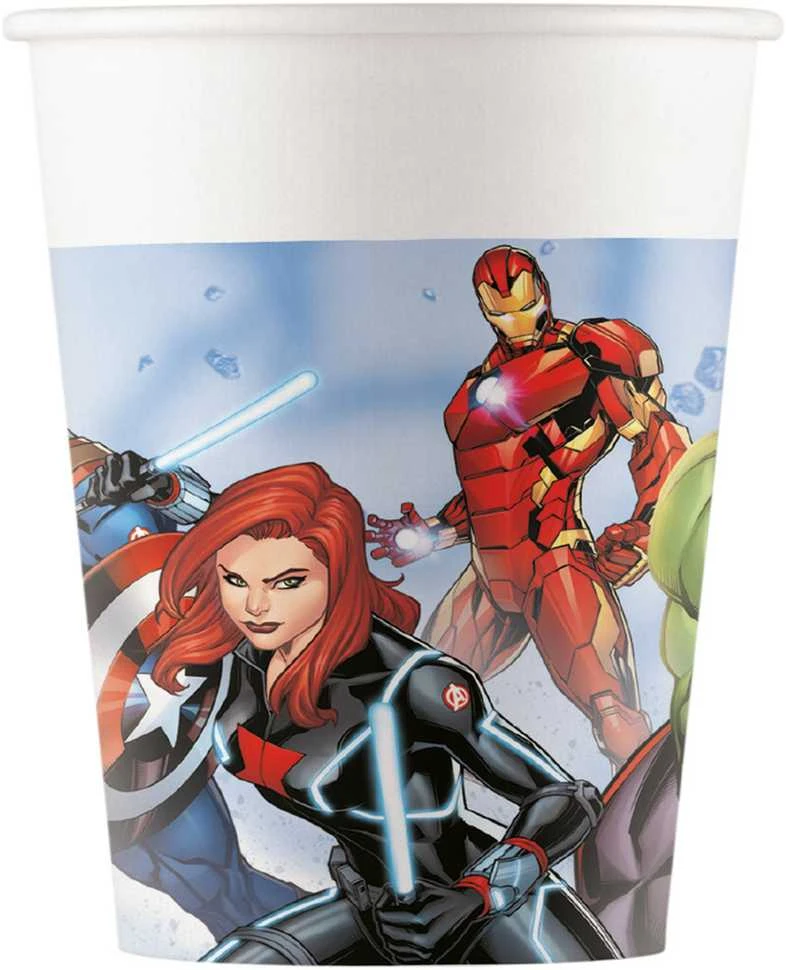 Globos Europe Bv „GoDan Avengers Marvel“ popieriniai puodeliai 200 ml, 8 vnt.