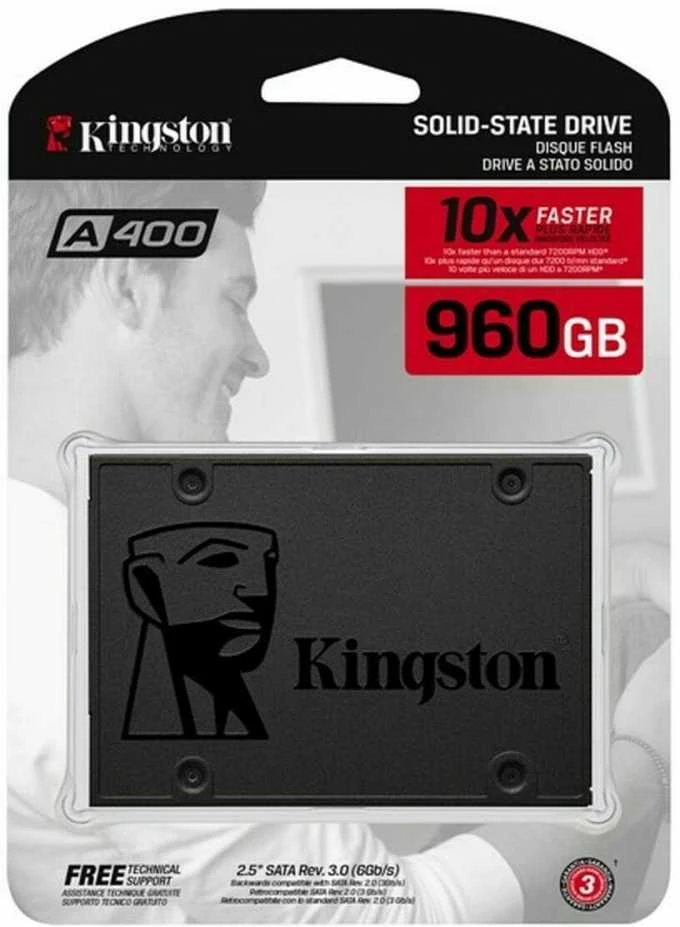 Kietasis diskas SSD KINGSTON A400/960GB/SATA 3.0/TLC/SA400S37/960G