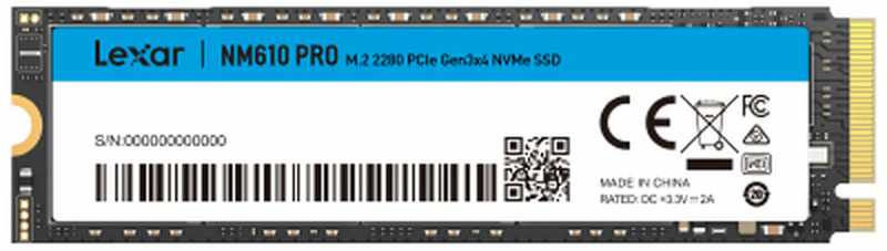 Dysk SSD Lexar NM610 Pro 500GB M.2 2280 PCIe 3.0 NVMe (LNM610P500G-RNNNG)