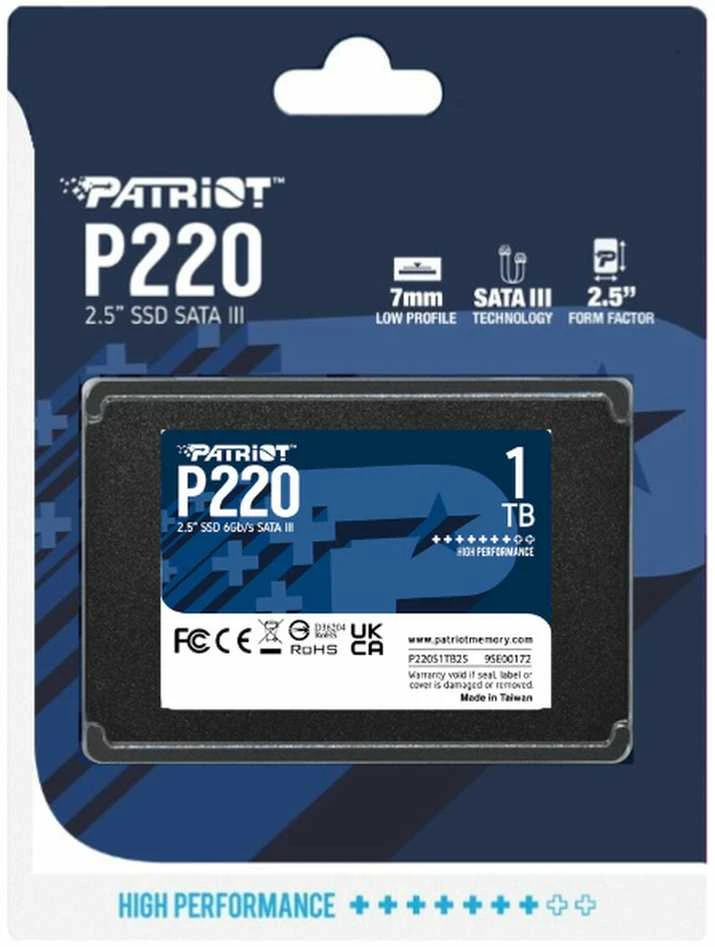 PATRIOT P220 SATA 3 1TB SSD 550/500MB/s