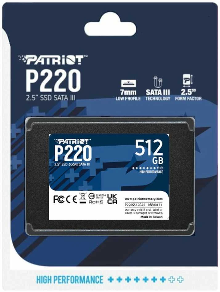 PATRIOT P220 SATA 3 512 GB SSD 550/500 MB/s