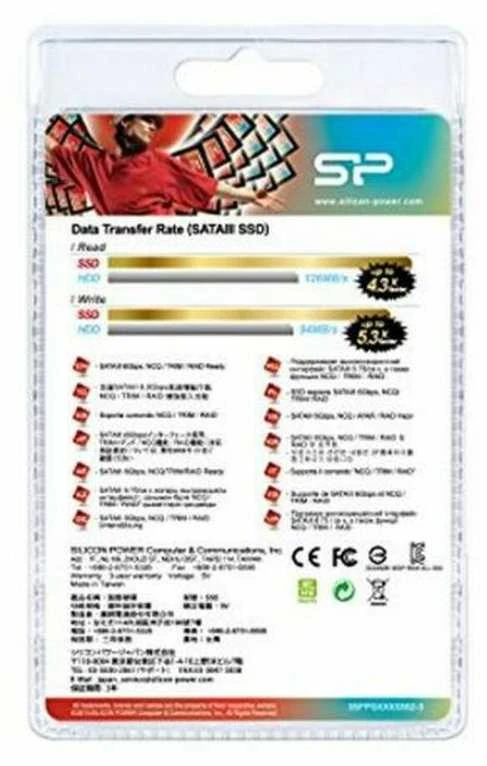 Silicon Power Slim S55 480 GB, SSD form factor 2.5", SSD sąsaja SATA, Rašymo greitis 440 MB/s, Skaitymo greitis 550 MB/s