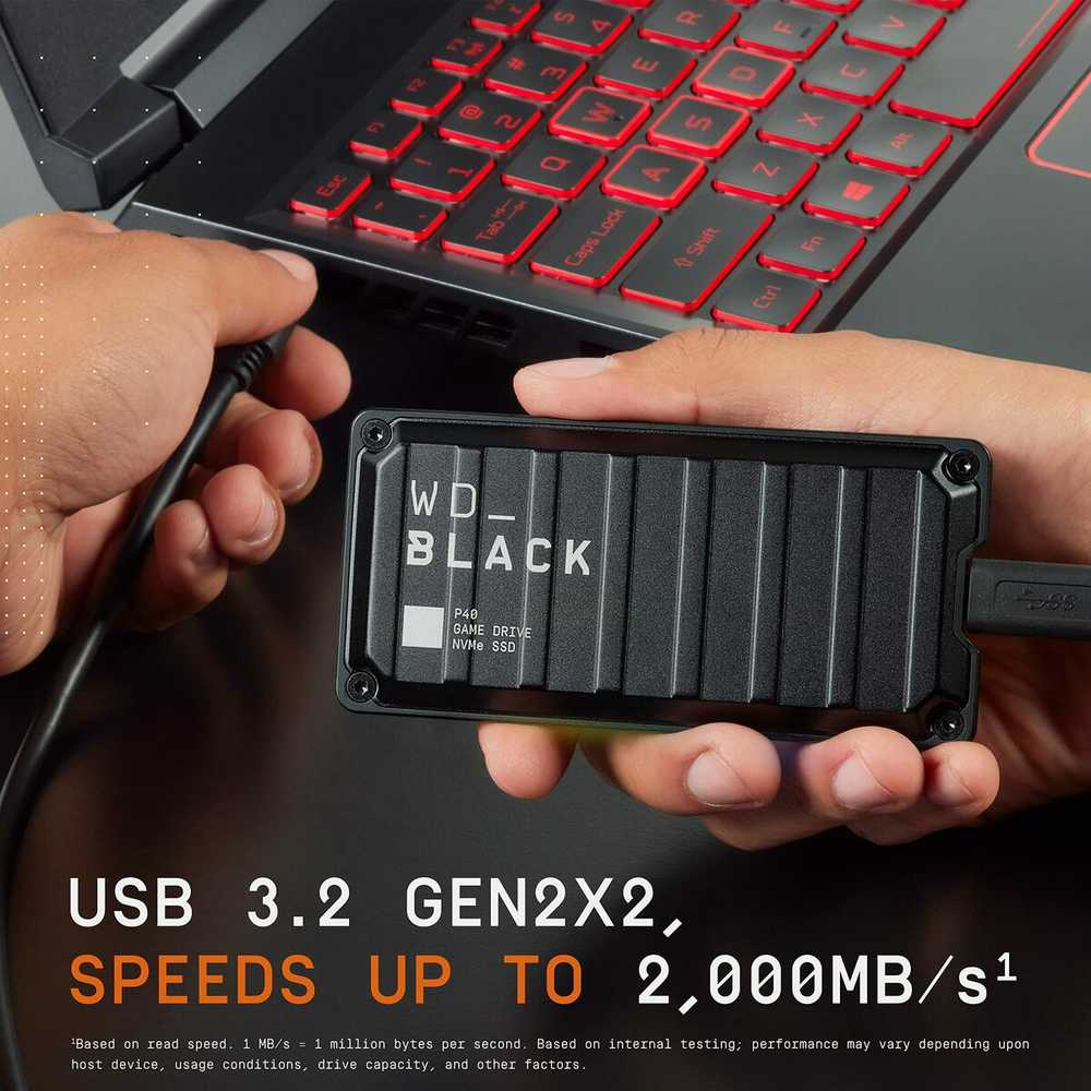 Kietasis diskas Sandisk WD_BLACK 1TB P40 GAME DRIVE SSD -
