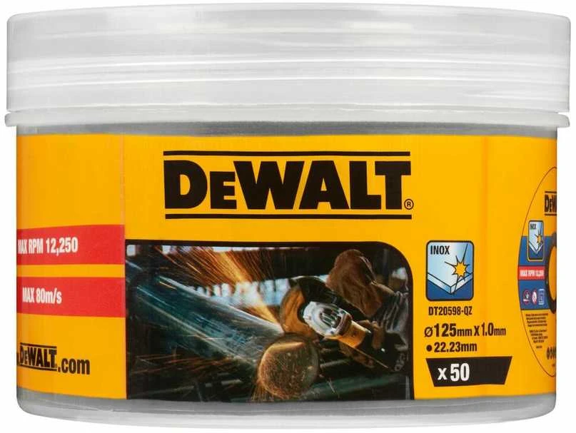 Dewalt Pjovimo diskas 125 mm x 1 mm, 50 vnt.