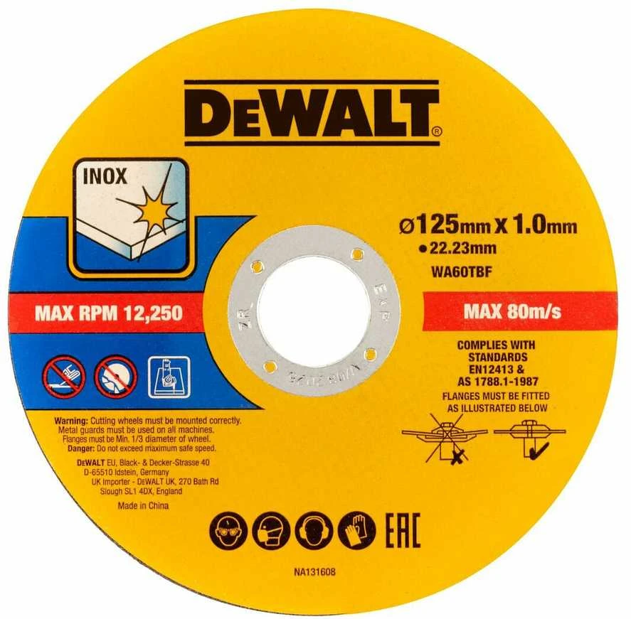 Dewalt Pjovimo diskas 125 mm x 1 mm, 50 vnt.