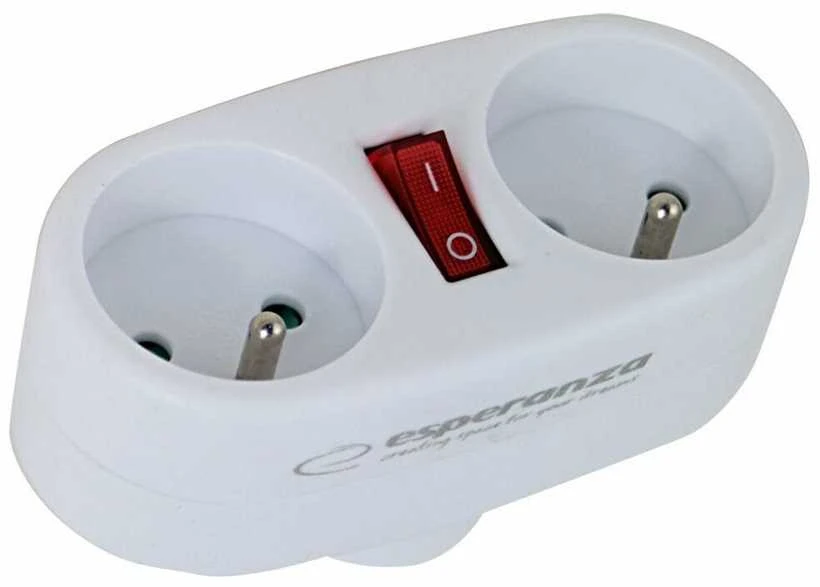 Esperanza ELK306W Electrical splitter 2 GN. Baltas