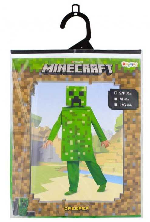 Klasikinis „Minecraft Creeper“ kostiumas 4-6 metams