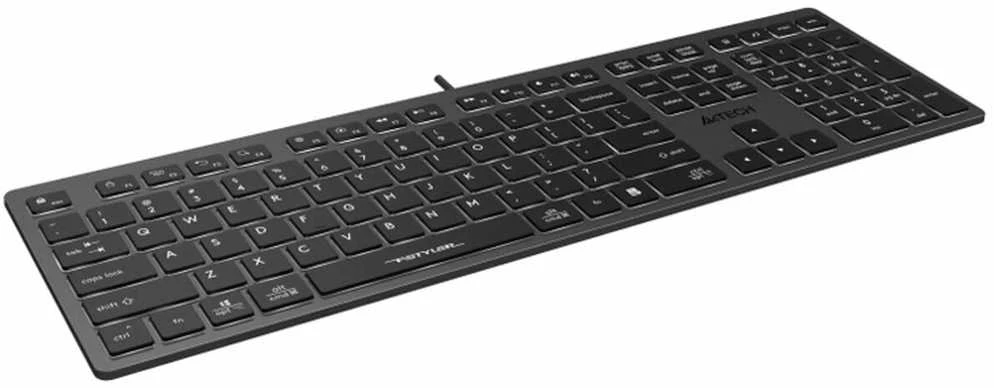 A4Tech FSTYLER FX60H (Baltas su pašvietimu) klaviatūra USB QWERTY Juodas, Pilkas