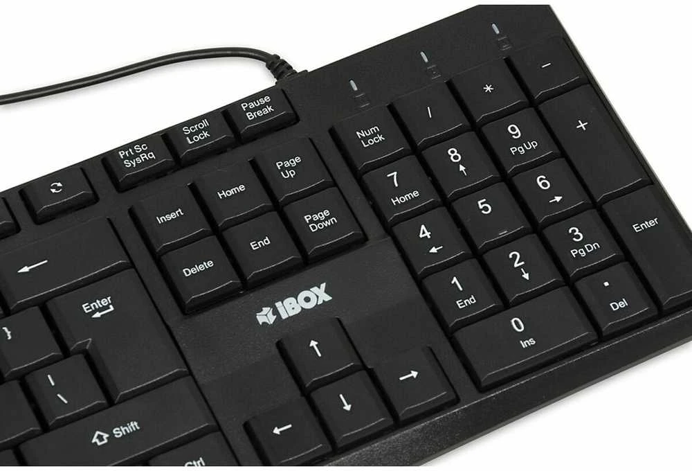 iBOX Eris Klaviatūra su USB jungtimi, Juodas