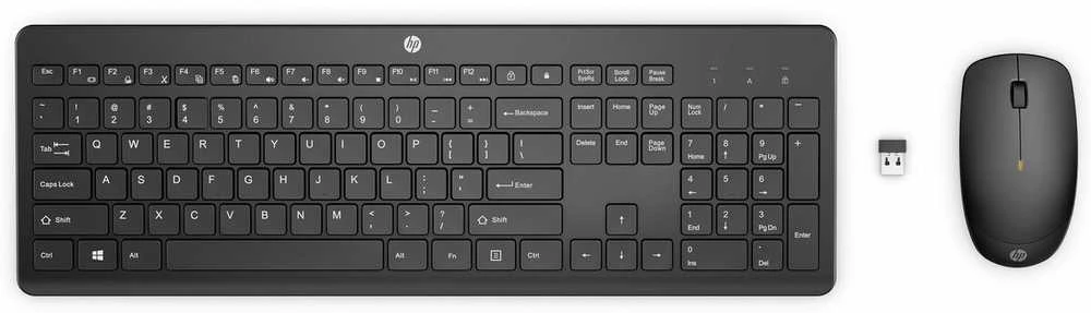 Klaviatūros ir pelės komplektas HP 235, EN, juoda, belaidė