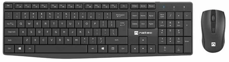 Natec | Klaviatūra ir pelė | Squid 2in1 Bundle | Klaviatūros ir pelės rinkinys | Wireless | Belaidė jungtis | US | Juodas