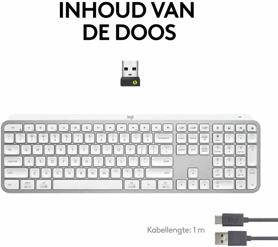 Belaidė klaviatūra Logitech MX Keys S, Išdėstymas: US (Qwerty)