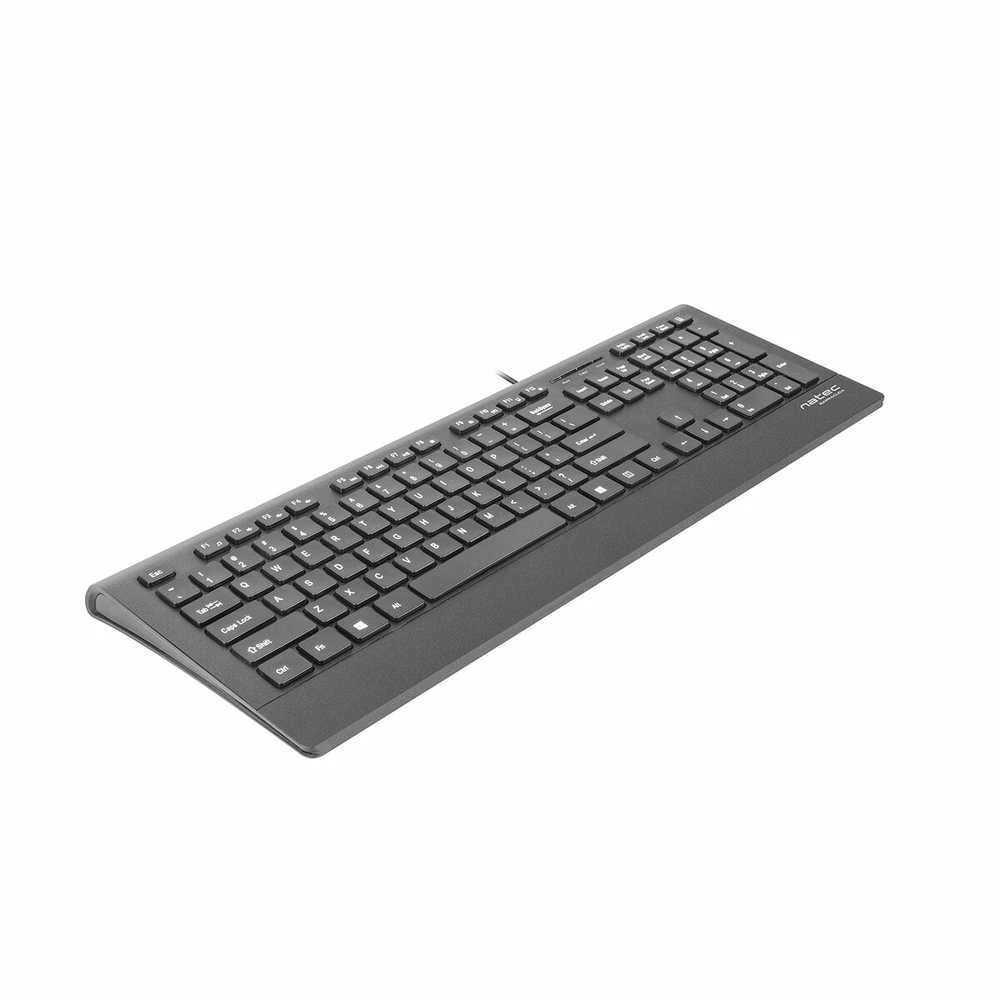 NATEC NKL-0876 Mulitmedia Klaviatūra BARRACUDA Slim USB US išdėstymas Juodas