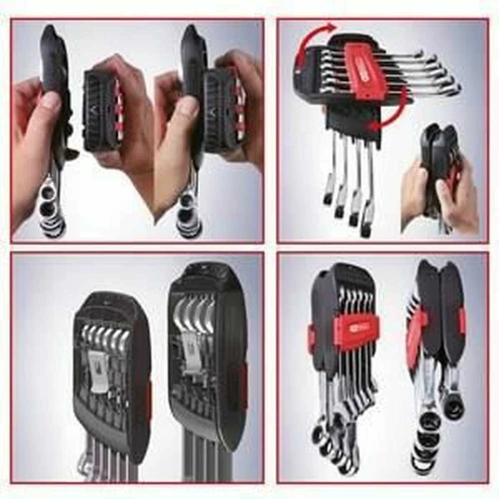 Kombinuotų terkšlinių raktų komplektas 10vnt 8-19mm, KS Tools
