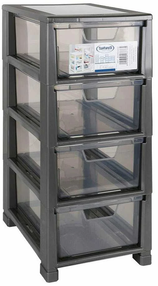 Komoda Tontarelli Linea mini, 20 x 28,3 x 43,8 cm, pilka