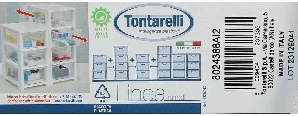 Komoda Tontarelli Linea mini, 20 x 28,3 x 43,8 cm, pilka