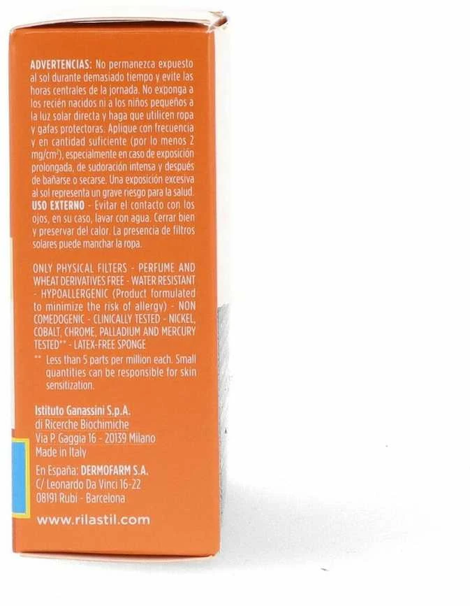 kreminis makiažo pagrindas su apsauga nuo saulės Rilastil Sun System Uniform Compact Kreminis Spf50+ atspalvis 01 rusvai gelsvas 10g