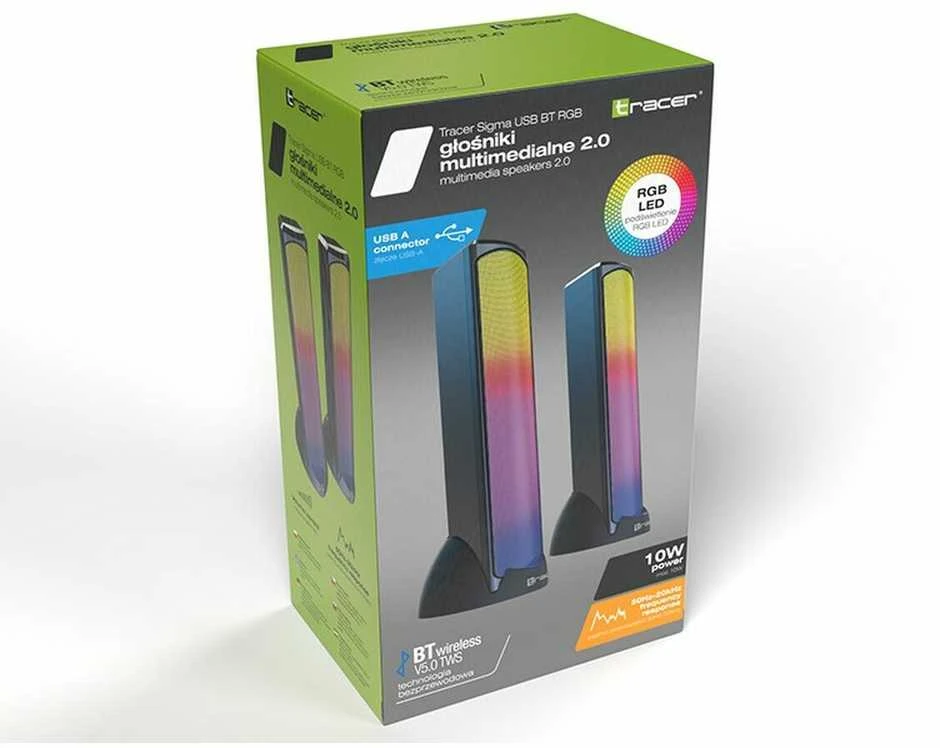 Kompiuterio kolonėlės Tracer 2.0 Sigma USB Bluetooth RGB