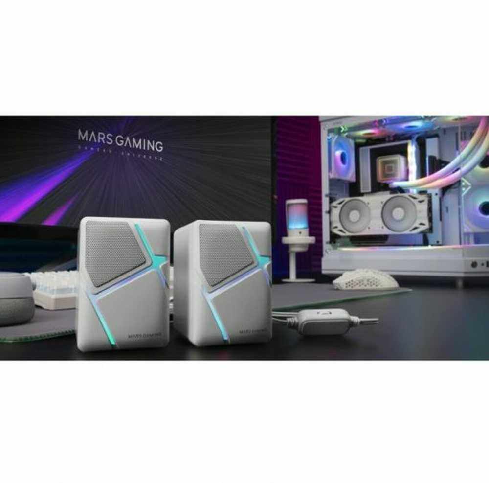 Kompiuterio kolonėlės PC garso kolonėlės Mars Gaming MSHW Balta