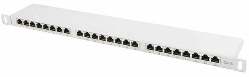 LANBERG PPS6-0024-S Patch Panel 24 prievadas 0,5U kat. 6 ekranuoti pilkai
