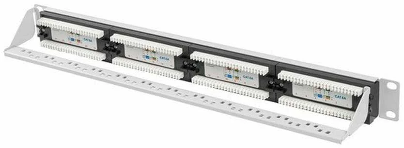 LANBERG patch panel 24 port 1U kat.6A UTP pilkas