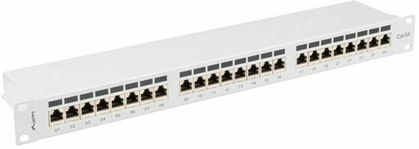 LANBERG patch panel 24 port 1U kat.6A FTP pilkas