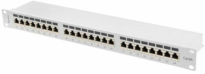 LANBERG patch panel 24 port 1U kat.6A FTP pilkas