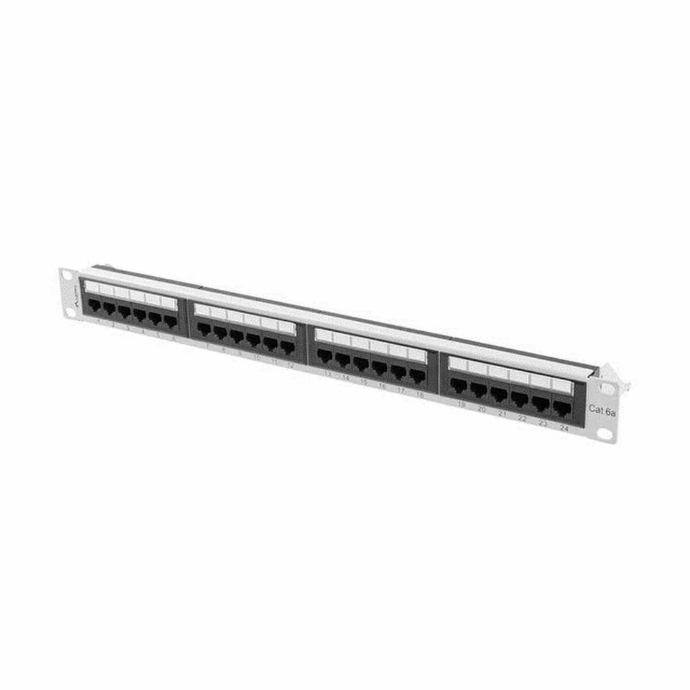 LANBERG patch panel 24 port 1U kat.6A UTP pilkas