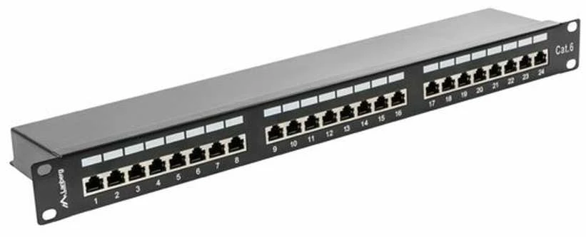 LANBERG PPS6-1024-B Patch Panel 24 prievadai 1U kat. 6 ekranuoti judai