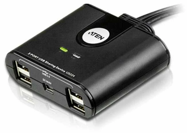 Aten 2 prievadų USB 2.0 periferinio bendrinimo įrenginys | Aten | USB 2.0 | 2 x 4 USB 2.0 periferinio bendrinimo jungiklis