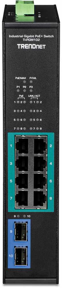 Šakotuvas TRENDnet Trendnet TI-PGM102 łącza jungiama į tinklą Gigabit Ethernet (10/100/1000) Obsługa PoE Juodas
