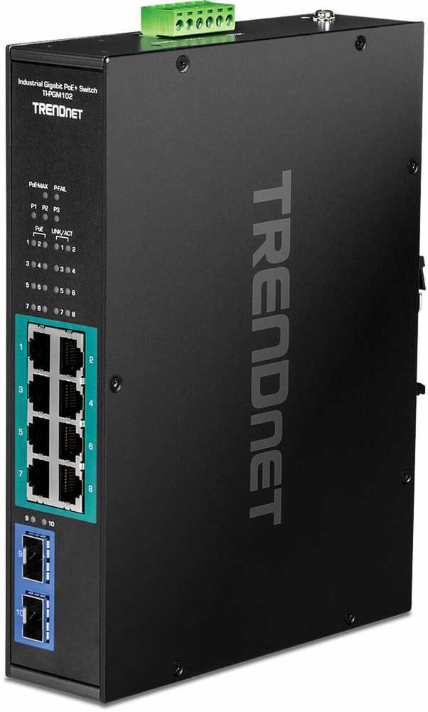 Šakotuvas TRENDnet Trendnet TI-PGM102 łącza jungiama į tinklą Gigabit Ethernet (10/100/1000) Obsługa PoE Juodas