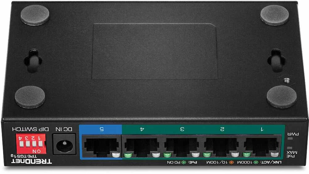 Šakotuvas TRENDNET 5 prievadų Gigabit PoE+ 60 W jungiklis