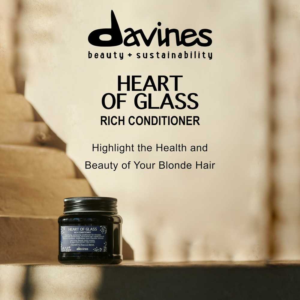 Davines Heart Of Glass Rich Conditioner šviesius plaukus maitinantis kondicionierius, 250 ml